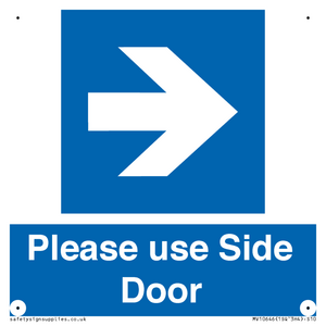 Please use Side Door (arrow Right) 